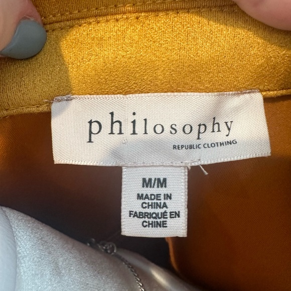 Philosophy Faux leather mustard blazer - Picture 4 of 5